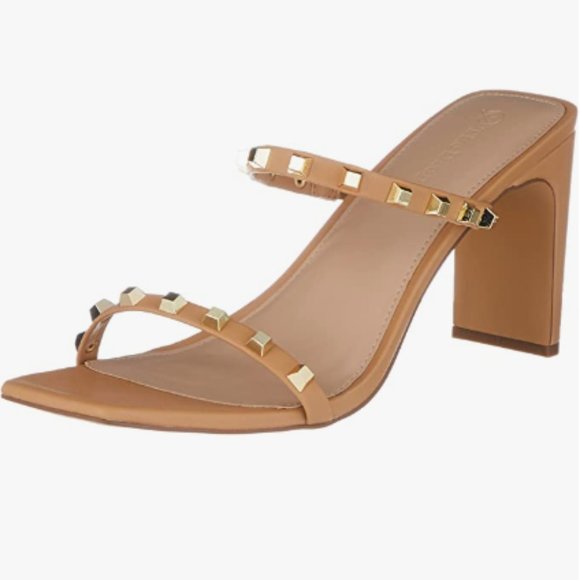 The Drop Women's Avery Square Toe Two Strap High Heeled Sandal - Picture 2 of 3